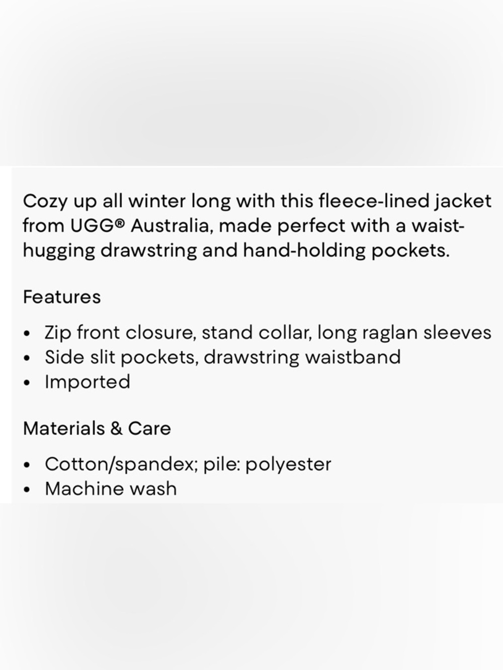 UGG Raleigh Lightweight Full Zip Jacket - Picture 7 of 8